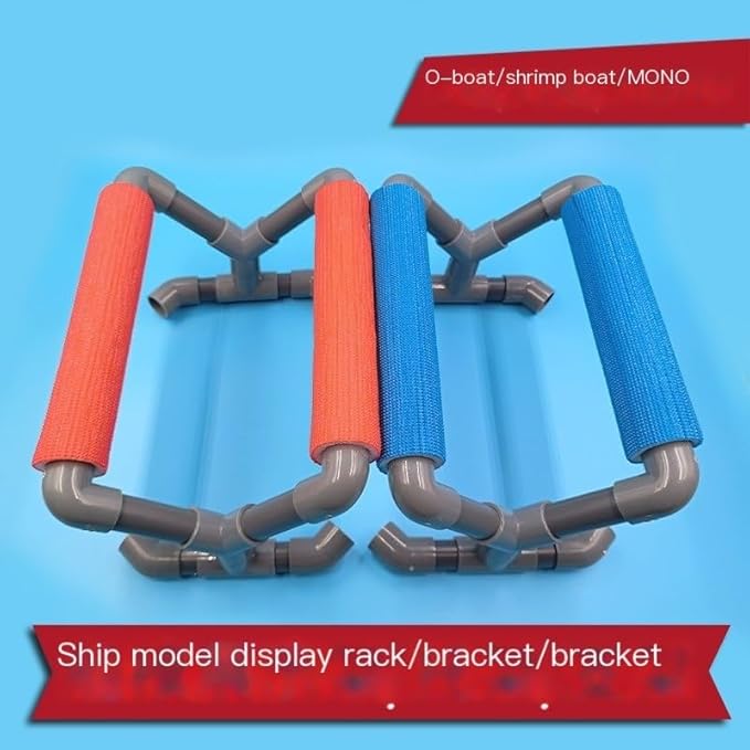 PVC Mini Boat Stand for RC Boats - Shockproof &amp Non-Slip Display Holder (25cm/36cm Red/Blue) Compatible with O-Boats &amp Shrimp Boats(Blue-36 * 17 * 14cm)