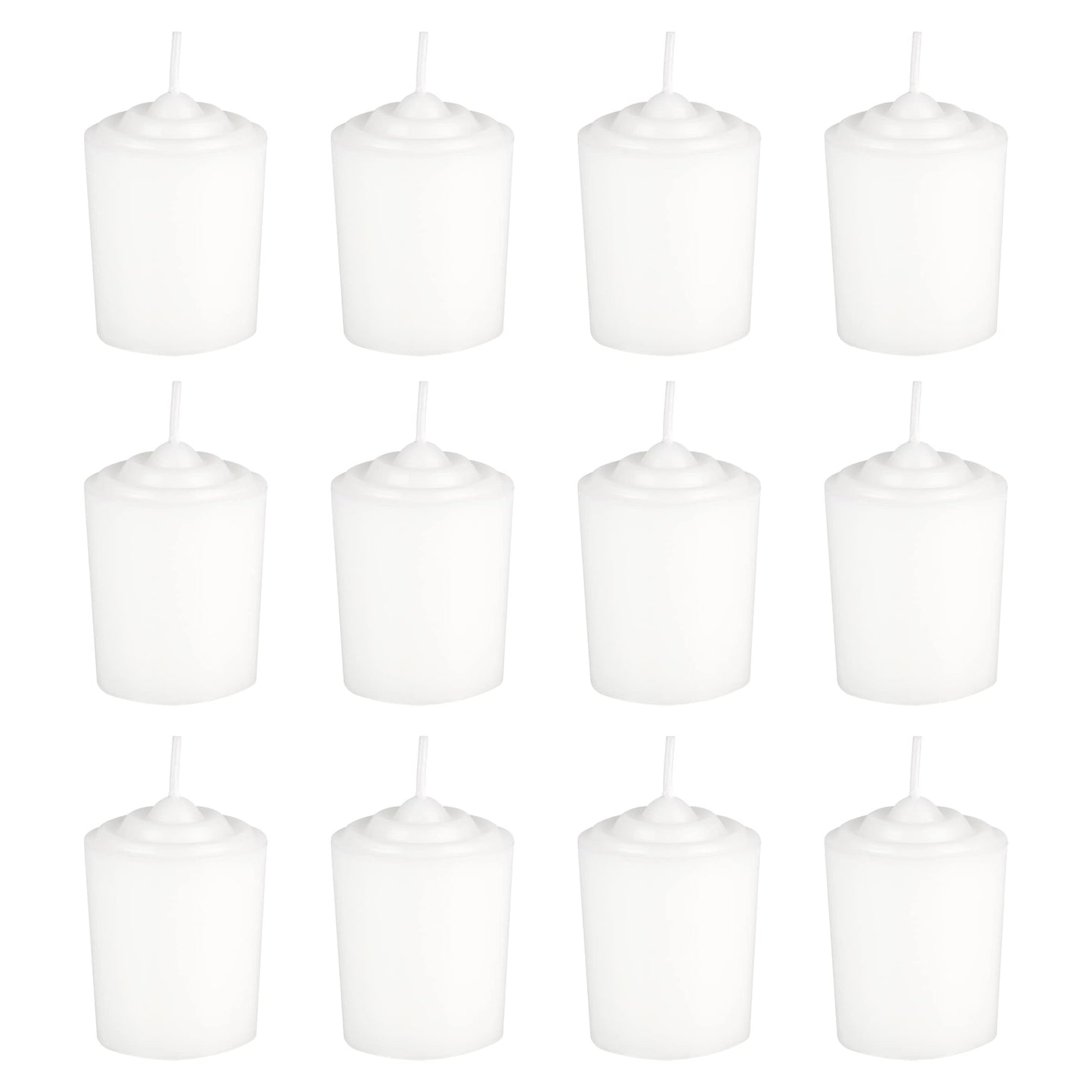 Mega Candles 12 pcs Unscented White Votive Candles, Hand Poured Wax Candle 15 Hours 1.5 Inch x 2.25 Inch, Home Décor, Wedding Receptions, Centerpieces, Occasions, Events, Festivities, Meditations