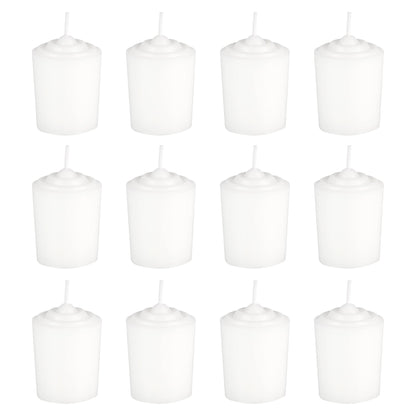 Mega Candles 12 pcs Unscented White Votive Candles, Hand Poured Wax Candle 15 Hours 1.5 Inch x 2.25 Inch, Home Décor, Wedding Receptions, Centerpieces, Occasions, Events, Festivities, Meditations
