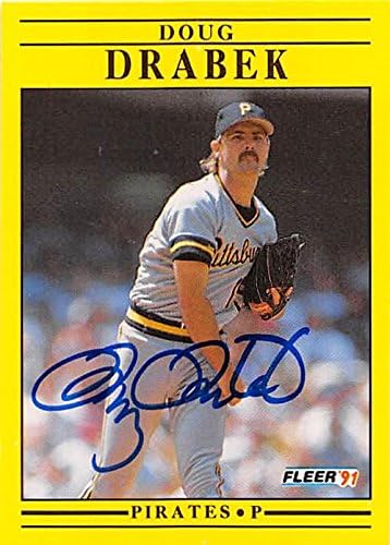 Sports Memorabilia Autograph Warehouse 247293 Doug Drabek Autographed Baseball Card - Pittsburgh Pirates 1991 Fleer - No. 36