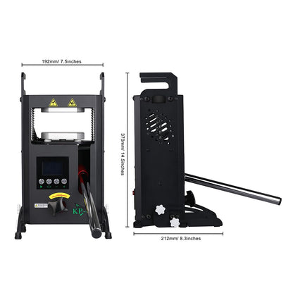 4T Hydraulic Heat Press Machine with Dual Heating Plates 4x4 Inches and Precise Digital Temperature Control LCD Screen for Homeuse Portable Manual Heat Pressing Machine