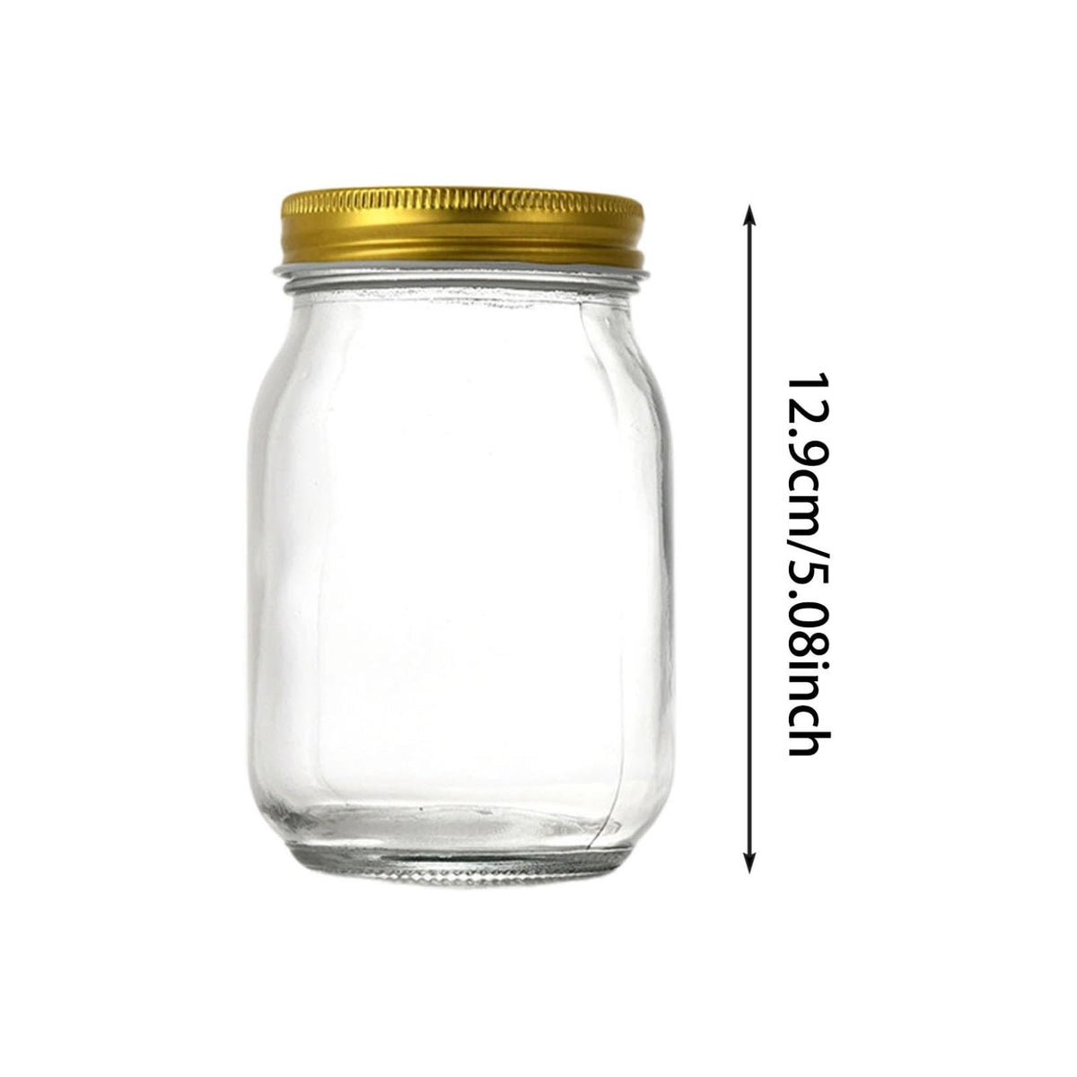 Regular Mouth Mason Jars, 8.3cm Pint Clear Glass Canning Jars with Airtight Metal Lids, Multipurpose Empty Glass Containers for Candle Making, Iced Coffee, Preserves, Salsa Jam Storage (Clear*2Pcs)