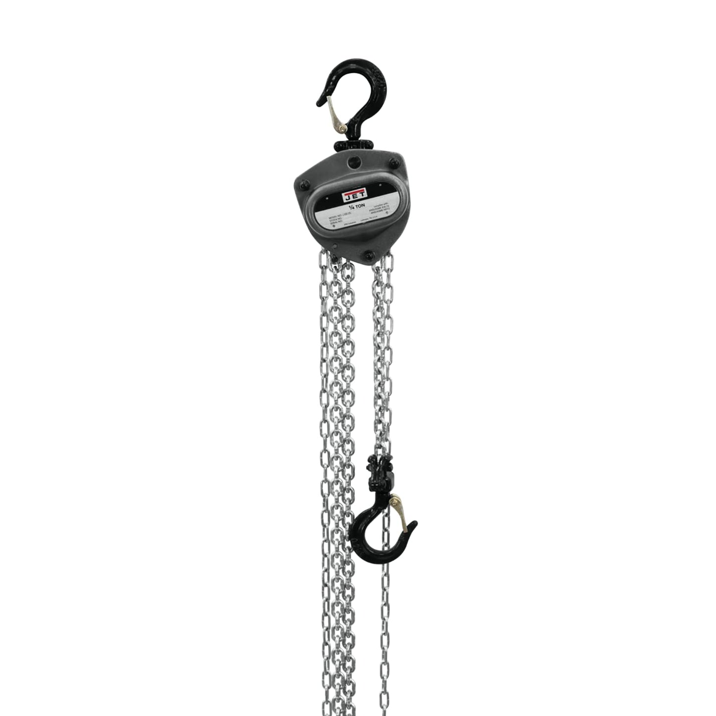 JET 1/4-Ton Hand Chain Hoist, 10' Lift, Overload Protection (L-100-250WO-10)