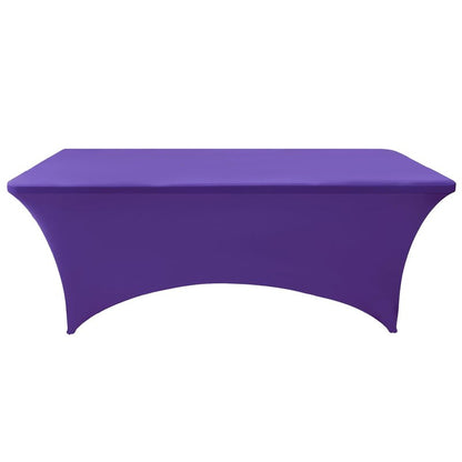 ZarzaaSik 6-Pack 8ft Spandex Table Covers for Rectangle Folding Tables - Washable Elastic Tablecloth - Ultimate Fitted Table Protector for Birthday Parties, Trade Shows, Banquet