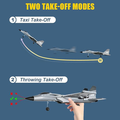 Rc Plane F-22 Stealth Raptor Remote Control Airplane 3 Channel Stunt Fighter with 3 Modes Xpilot Stabilization System Easy Fly for Beginners Aircraft Toy Gift for Adults
