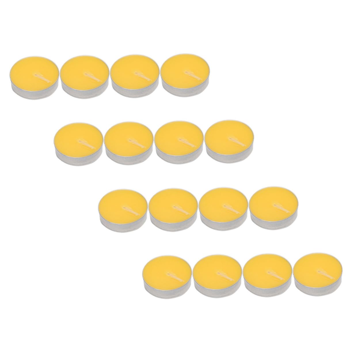 Cabilock 16Pcs Smokeless Tea Light Candles Set Unscented Round Compact Candles Natural Wax for Tea House and Office Use Long Burning Mini