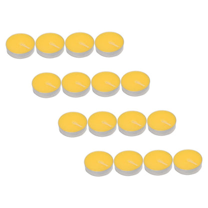 Cabilock 16Pcs Smokeless Tea Light Candles Set Unscented Round Compact Candles Natural Wax for Tea House and Office Use Long Burning Mini