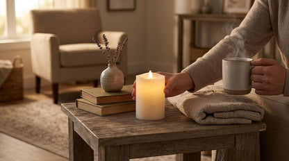 Mikasa LED Wax Pillar Candle 3 x 4 Inch White Flameless Candle with Dancing Flame Effect - Battery Operated with 5-Hour Timer for Home Decor and Table Ambiance