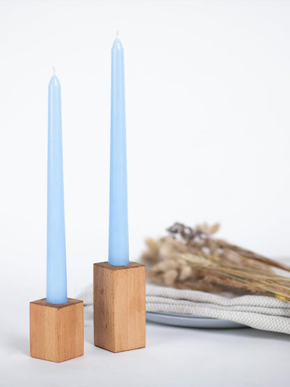 CANDWAX 12 inch Light Blue Taper Candles Set of 12 - Unscented Smokeless Dripless Tall Candle Sticks - Perfect for Special Occasions, Ordinary Dinners and as Easter Candles - Light Blue Candlesticks