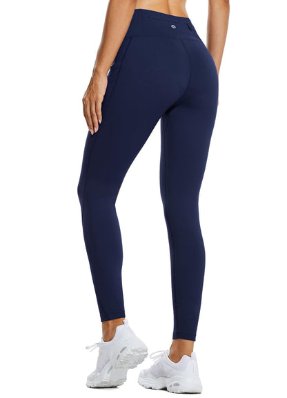 BALEAF Women's 27“ Fleece Lined Leggings Water Resistant High Waisted Winter Warm Hiking Running Pants with Pockets