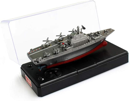 Tipmant Military Remote Control Aircraft Carrier Model RC Boat Ship Speedboat Yacht Electric Water Toy - Silver (2.4G No Antenna)