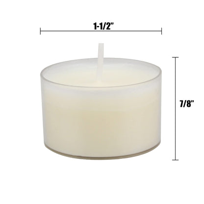 Stonebriar Bulk 96 Unscented Smokeless Long Burning Clear Cup Tea Light Candles with 8 Hour Extended Burn Time (Pack of 6, 576 Count Total)