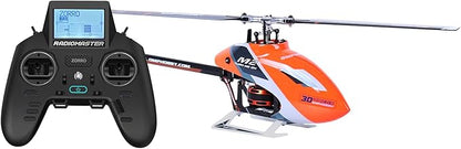 OMPHOBBY M2 EVO MK2 Ready To Fly RC Helicopter Outdoor Dual Brushless Motors Direct-Drive 6CH Remote Control Helicopters for Adults 3D RC Plane with Remote Control Mini Drone RTF Orange