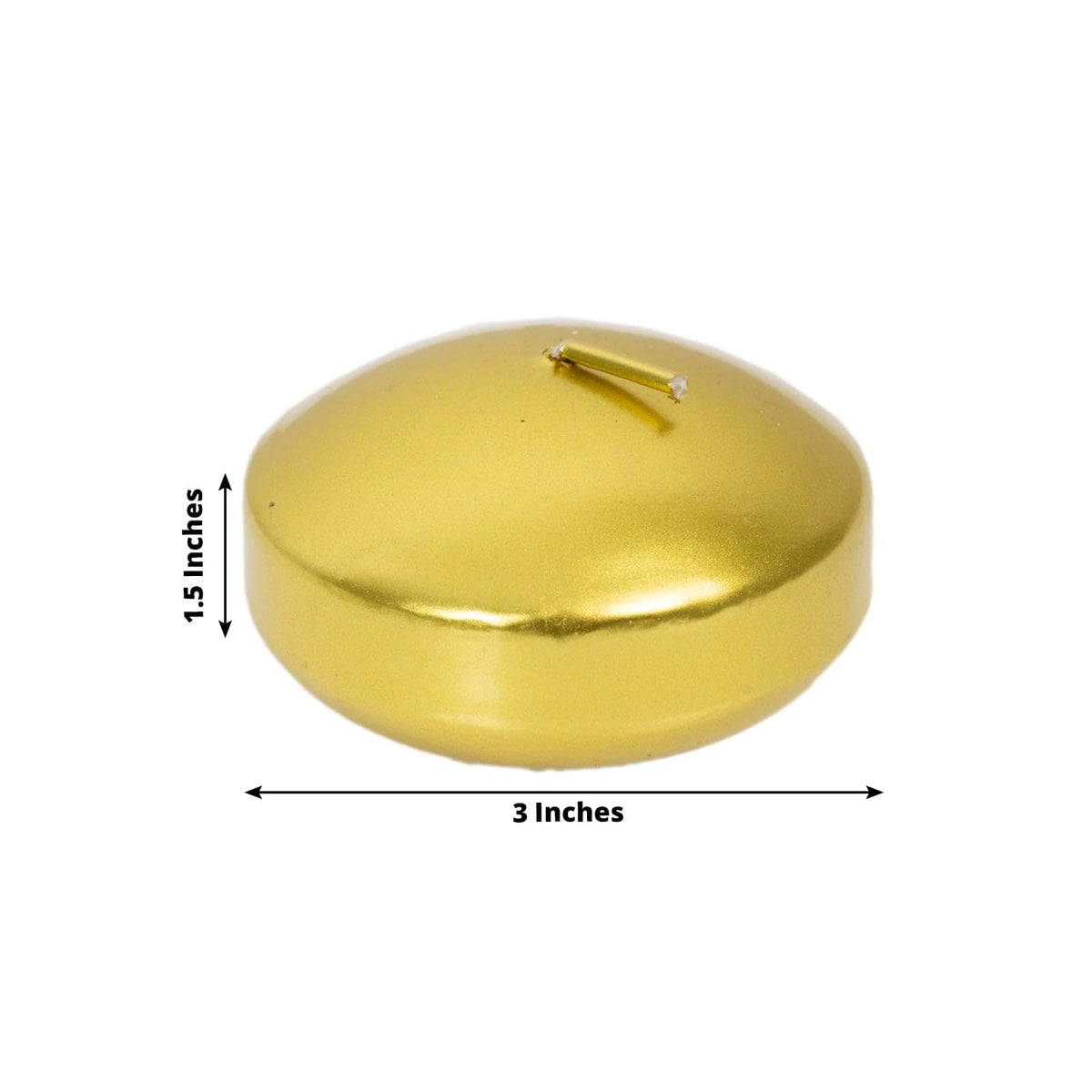 Efavormart 12 Pack 3" Gold Unscented Floating Candles, Long Burn Dripless Wax Discs with Cotton Wick for Cylinder Vases and Wedding Centerpieces