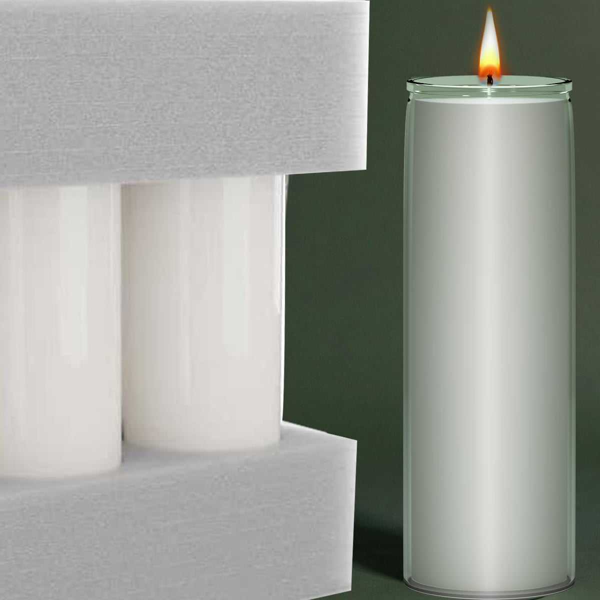 Bulk 12 Pack 7 Day Soy Wax Prayer Candles in Glass – Natural Clean Burning, Unscented Devotional Catholic Candle for Church, Vigil & Memorial (White)
