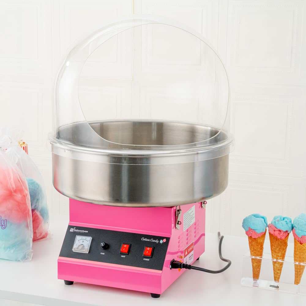 Restaurantware COVER ONLY: Hi Tek 21 x 13 Inch Cover For 21 Inch Cotton Candy Machine 1 Durable Candy Floss Machine Cover - Machine Sold Separately Handy Cut Out Acrylic Cotton Candy Dome Cover