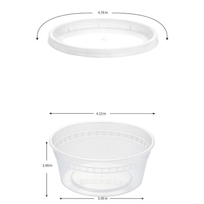 plaspapier 8 oz Clear Plastic Condiment Cups - 48-Pack with Lids, Airtight Small Food Containers, BPA-Free, Dishwasher Safe