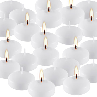 YOROXRG 50 Pack of 2-Inch White Floating Candles - Ideal for Weddings, Home Décor, Spa Baths, and Romantic Settings