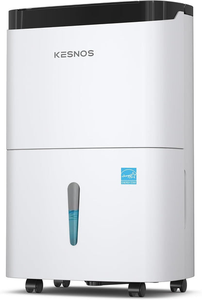 Kesnos 120 Pints 2025 Energy Star Dehumidifier for Home & Basement with Drain Hose, Ideal for Large Spaces up to 6,500 Sq. Ft., Featuring Auto Defrost & Self-Drying Function