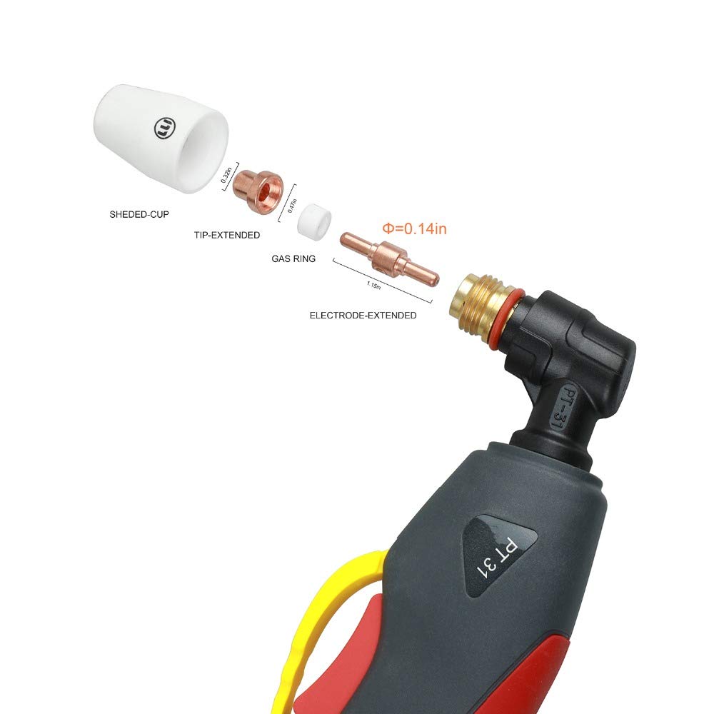 Plasma Cutter With Built In Air Compressor 40A 120V IGBT Inverter Digital Cutting Machine with Consumables fits Torch PT31 LG40
