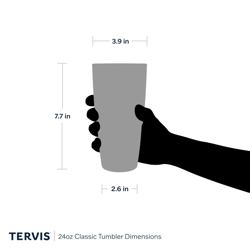 Tervis Clear & Colorful Tabletop Made in USA Double Walled Insulated Tumbler Travel Cup Keeps Drinks Cold & Hot, 24oz - 2pk, Clear