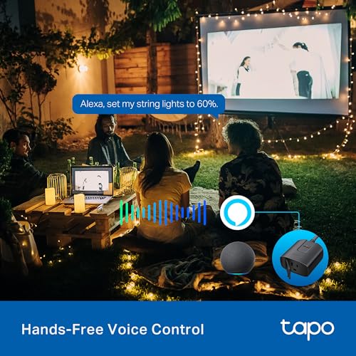 Tapo Outdoor Smart Dimmer Plug for Outdoor Lights, Matter, App Control, IP65 Weather Resistant, Works with Siri, Alexa, Google, ETL Certified, Energy Monitoring,150WLED/CFL, 2.4GHZ WiFi Only, P430M