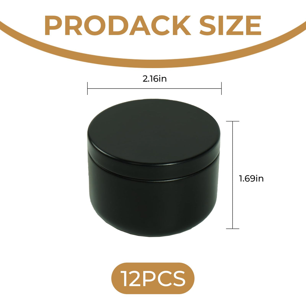 12Pack 3 oz Candle Tins with Lids,Round Metal Candle Jars for Candle Making,Bulk Empty Tins Containers for DIY Crafts Christmas Gifts Small Business Supplies–Airtight Storage Jars (Black)