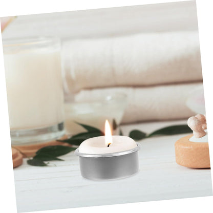 KONTONTY 15pcs Metal Tealight Holder Modern DIY Candle Making Tins for Home Decor Sturdy Containers for Aromatherapy and Fragrance Diffusion