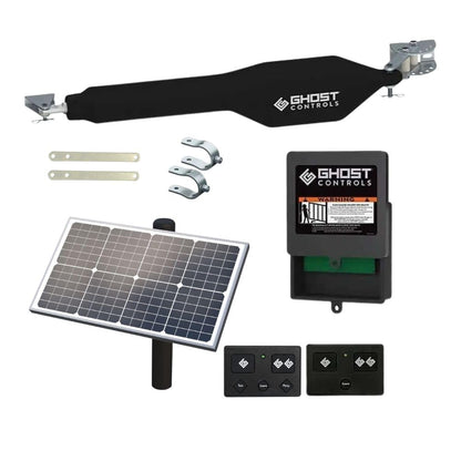 Ghost Controls Heavy Duty 30W Single Solar Automatic Gate Opener Push-to-Open