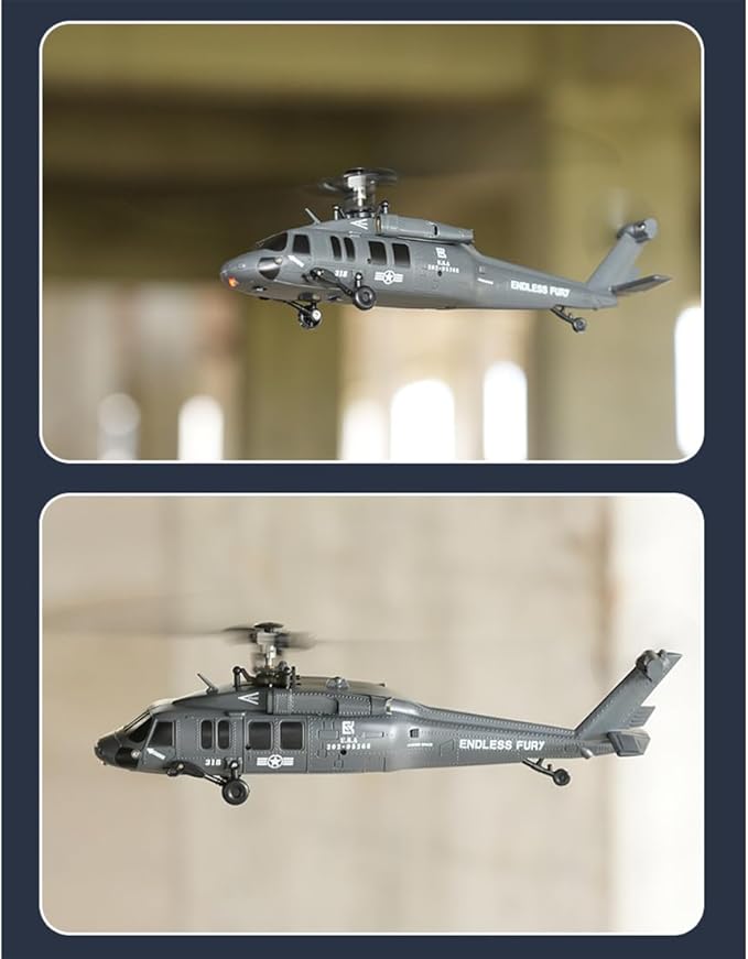 UH-60 2.4G 5CH Flybarless Scale RC Helicopter Model with Barometric Altitude Hold Optical Flow Positioning One-Key Inverted Flight (RTF)