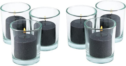 D'light Online Unscented Votive Candles - for Birthdays, Baby Shower, Home Decoration and Weddings (Black and White, 10 Hour - Set of 12)