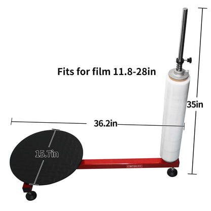 Manual Stretch Film Wrapping Bench,Film Dispenser Wrap Machine,Heavy Duty Film Wrapper Table Pallet Box Shrink for 12-20in Film