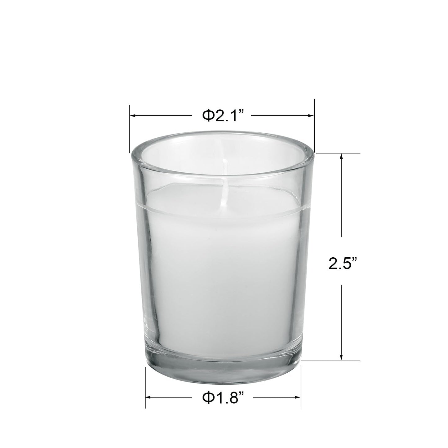 flamecan 24 Pack Clear Glass Filled White Votive Candles. Unscented Votive Candles for Home Décor Spa Weddings Birthdays Holidays Party