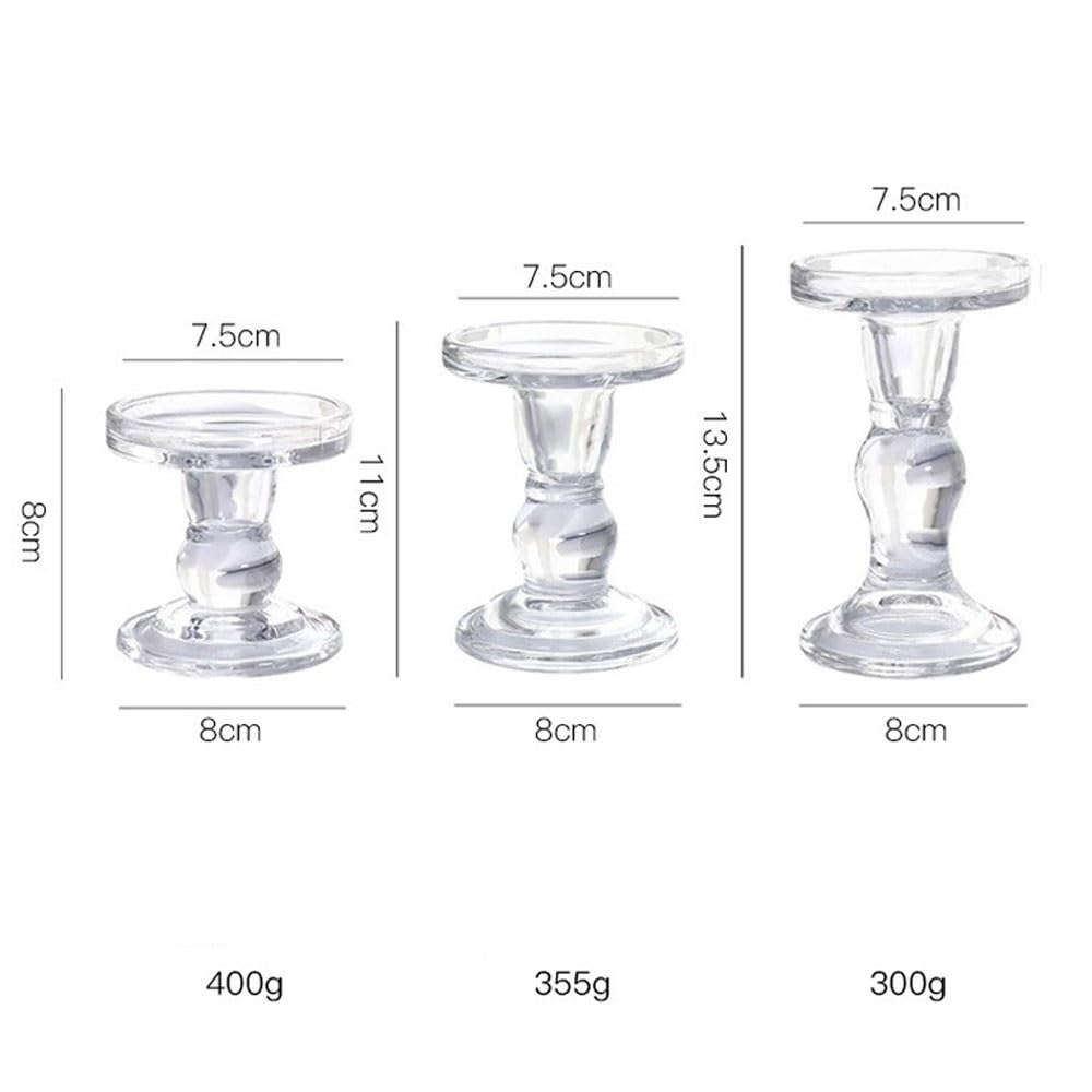 YUHUAWF Candle Holderss Glass Candle Holder, Candlelight Dinner Decoration, Aromatherapy Candle Holder Decorative Candlestick(Large)