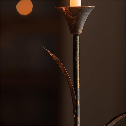 Candlestick Holders Retro Old Wrought Iron Candlestick Ornaments for Coffee Shops, Hotels, Dining Tables Candle Holders(Small)