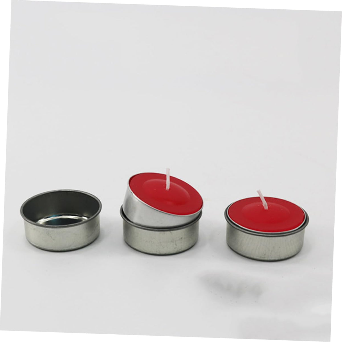 HOMSFOU 10pcs Elegant Iron Candlestick Tealight Candle Tins DIY Jars for Creams Skincare