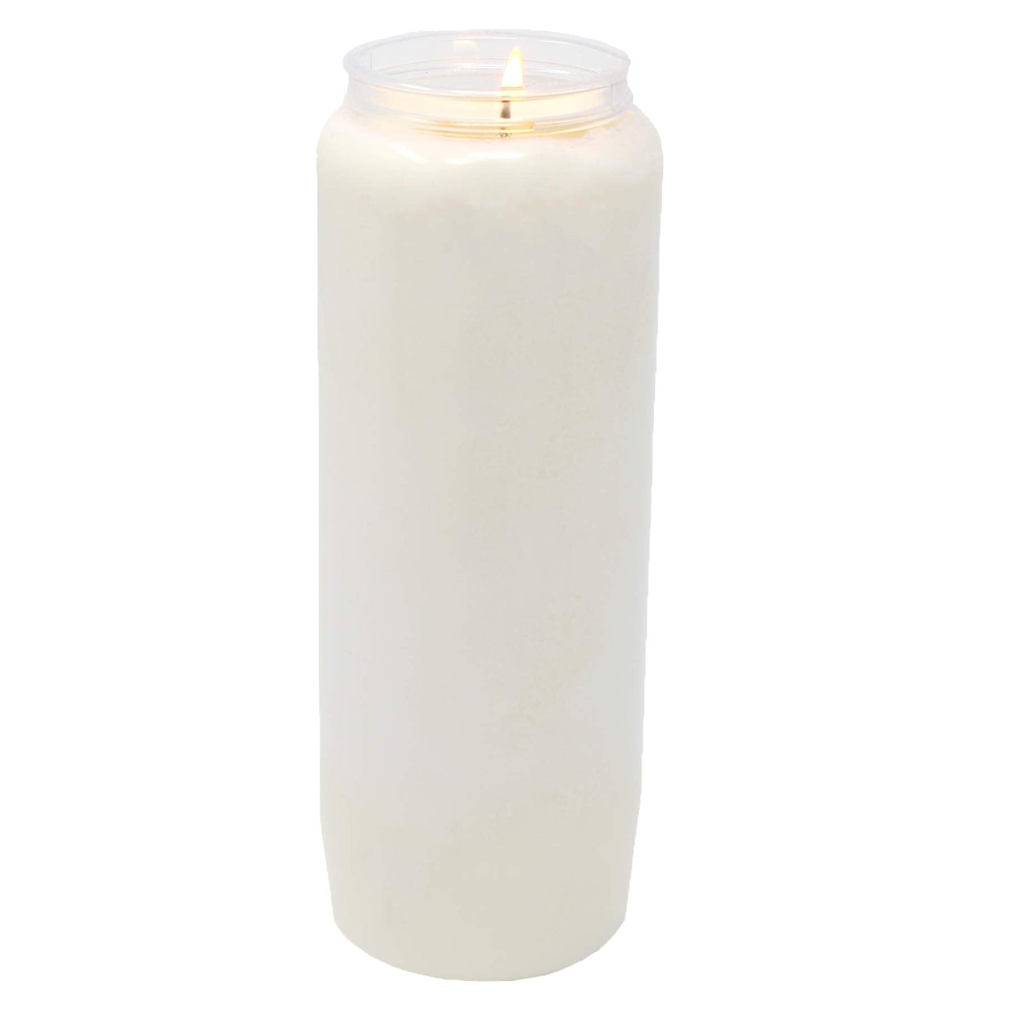 Nine Day memorial prayer Candle in Plastic Jar - Bulk 10 Pack- large Tall white pillar votive unscented vegetable oil candles to use in religious sanctuary praying or emergency blackout candels