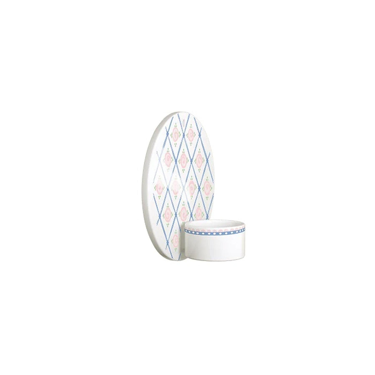 Bjorn Wiinblad Dora Tealight Holder, Blue Harlequin, 5.1" D, Gift Box Included