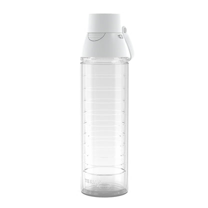 Tervis Venture Lite Clear & Colorful Lidded Made in USA Double Walled Insulated Tumbler Travel Cup Keeps Drinks Cold & Hot, 24oz Water Bottle, White Lid