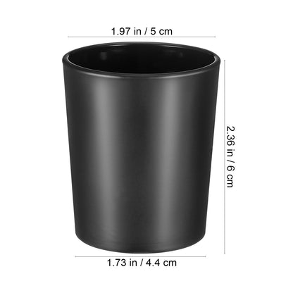 Healifty Matte Black Candle Holders, Set of 4 2-Inch Votive Glass Vessels for Table Centerpiece, Frosted Tealight Cups for Valentine’s Day and Modern Wedding Decor