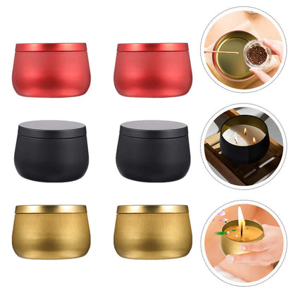 Beavorty 6pcs Decorative Tinplate Candle Cups Sealed Aromatherapy Holders for Home Decor and Crafting
