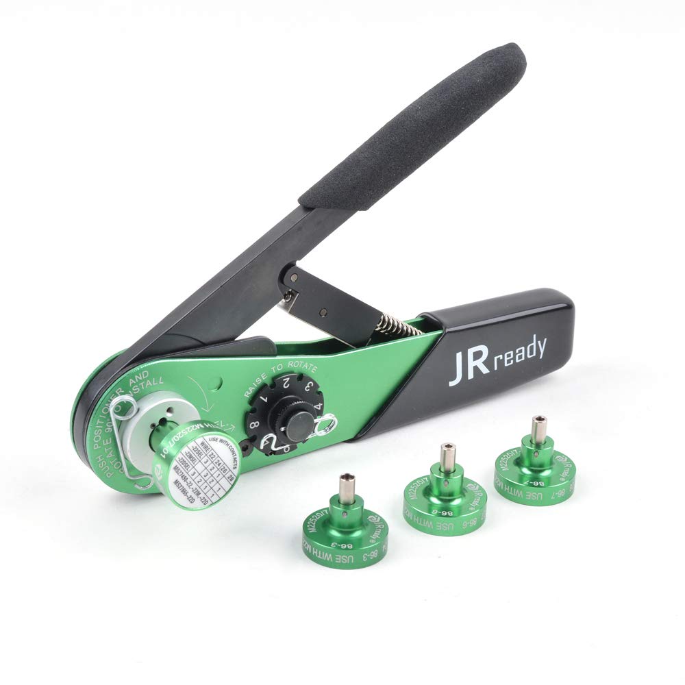 JRready YJQ-W7A M22520/7-01 Series Aerospace Pin/Soc Intermediate Adjustable Indent Crimping Tool 16-28AWG