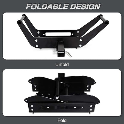 RUGCEL WINCH Cradle Winch Mount Mounting Plate 20000 Lb Capacity Winch Mounting Hitch Receiver Recovery Winches Foldable,for Tank Series 20,000-lb Winches Only.