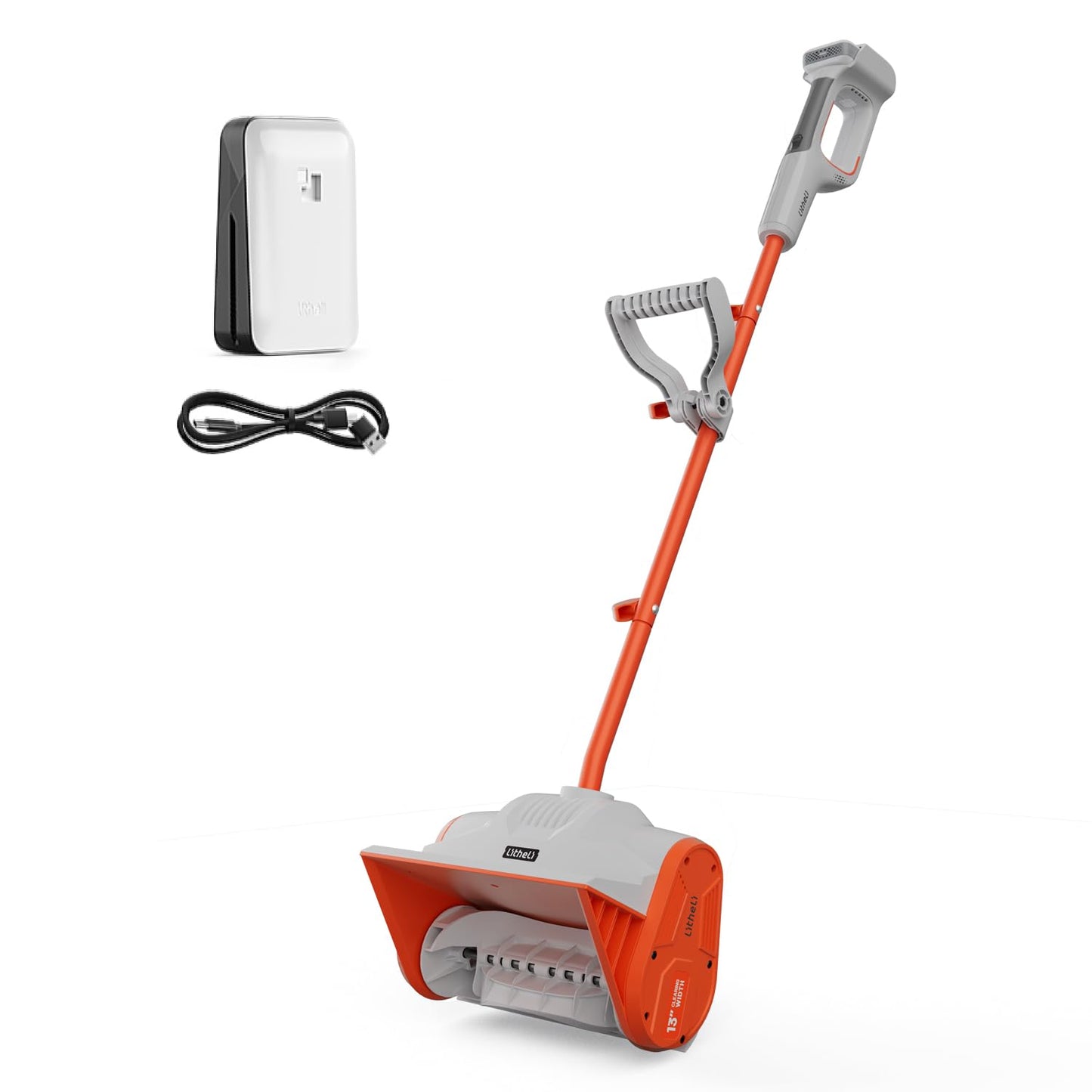 Litheli Electric Snow Shovel Cordless 20V, Lightweight Battery Powered Snow Blower with 4.0Ah Battery, Easy Snow Removal Tool for Driveways, Sidewalks, Patios and Decks