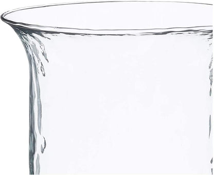 First of a Kind Small Glass Hurricane Pillar Candle Holder with Rustic Metal Insert, Perfect as a Centerpiece