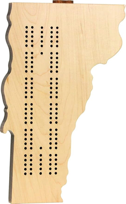 Vermont Shaped Cribbage Board - Made in USA