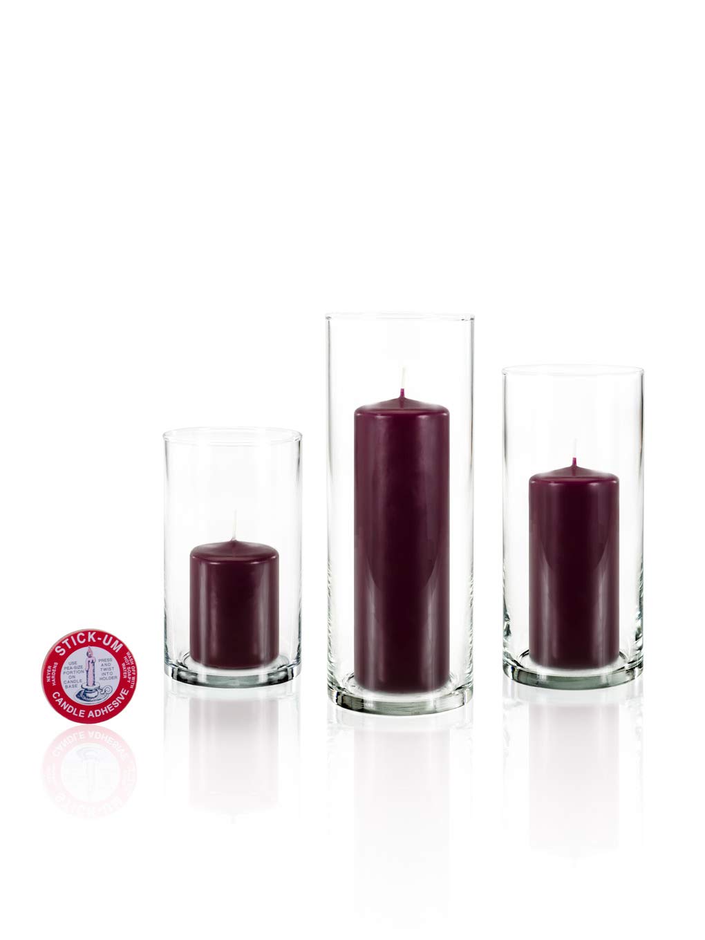 yummi Set of 36 Slim Pillars and Cylinder Vases - Magenta