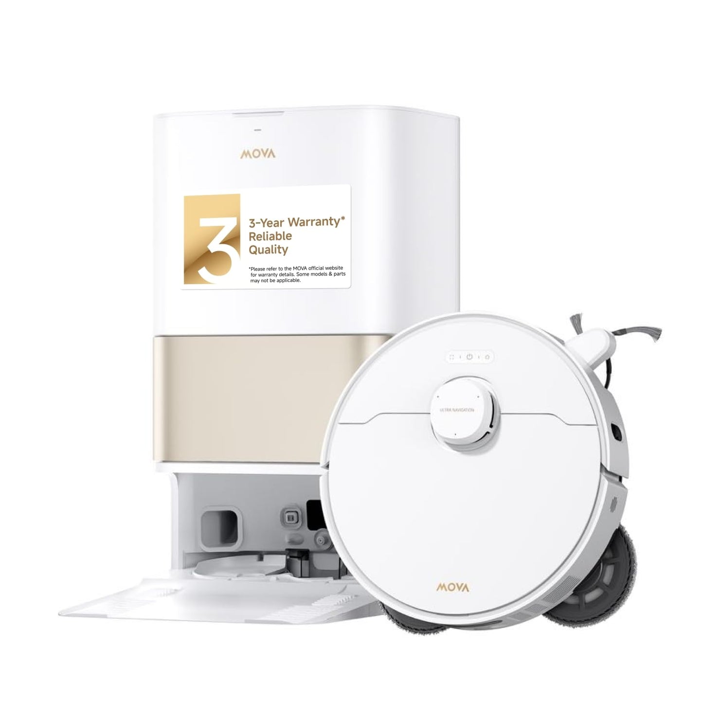 Mova P10 Pro Ultra Gen 2 Robot Vacuum and Mop, 26,000Pa Suaction, 212°F Hot Water Auto Mop Washing, 1-Hour Hot Air Drying, Extenable Mop, All-in-One Dock, Triple Anti-Tangle System for Home