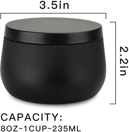 8oz Candle Tins 24 Pieces,Candle Jars Candle Containers with Lids, 8 oz, for Candles Making, Arts & Crafts, Storage, and Gifts (BLACK 12PCS+GOLD 12PCS)
