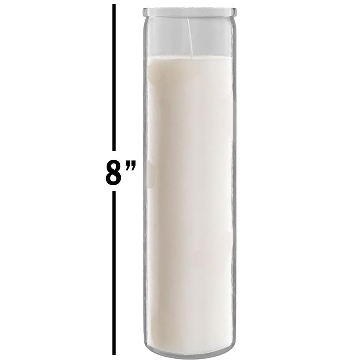 White Prayer Glass Candle Set - 4 Pack White Prayer Candles for Vigils, Prayers, Cemetery, Blessing Ceremonies | Bulk 8" Candle Kit
